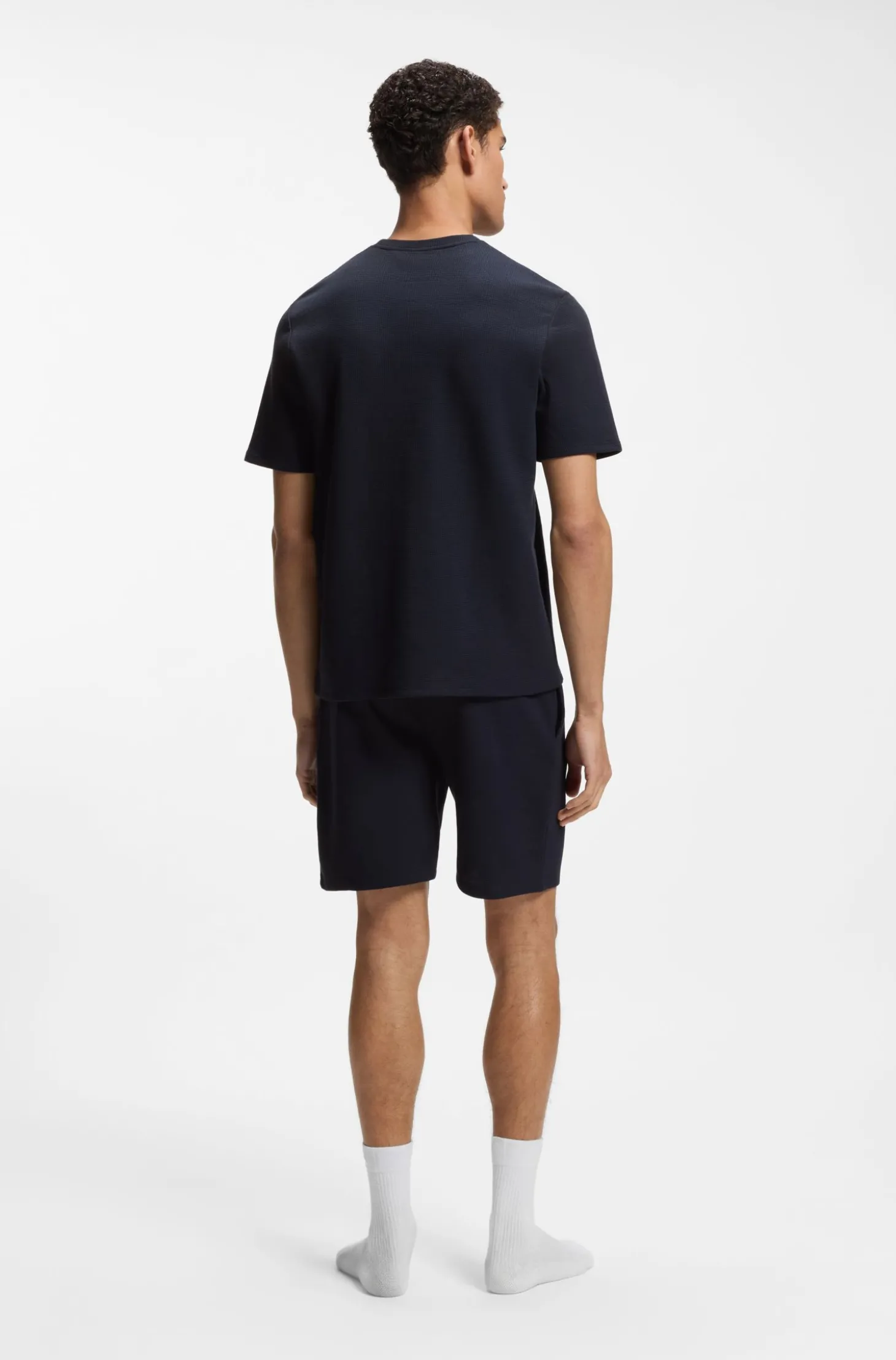 Pyjama-Shirt aus Baumwoll-Mix mit Logo-Stickerei