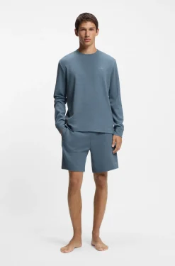 Pyjama-Shirt aus Baumwoll-Mix mit Waffelstruktur