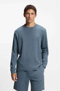 Pyjama-Shirt aus Baumwoll-Mix mit Waffelstruktur