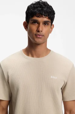 Pyjama-Shirt aus Baumwoll-Mix mit Logo-Stickerei