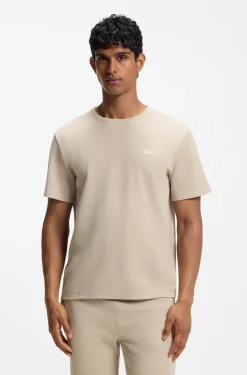 Pyjama-Shirt aus Baumwoll-Mix mit Logo-Stickerei