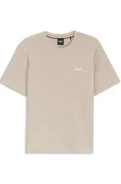 Pyjama-Shirt aus Baumwoll-Mix mit Logo-Stickerei