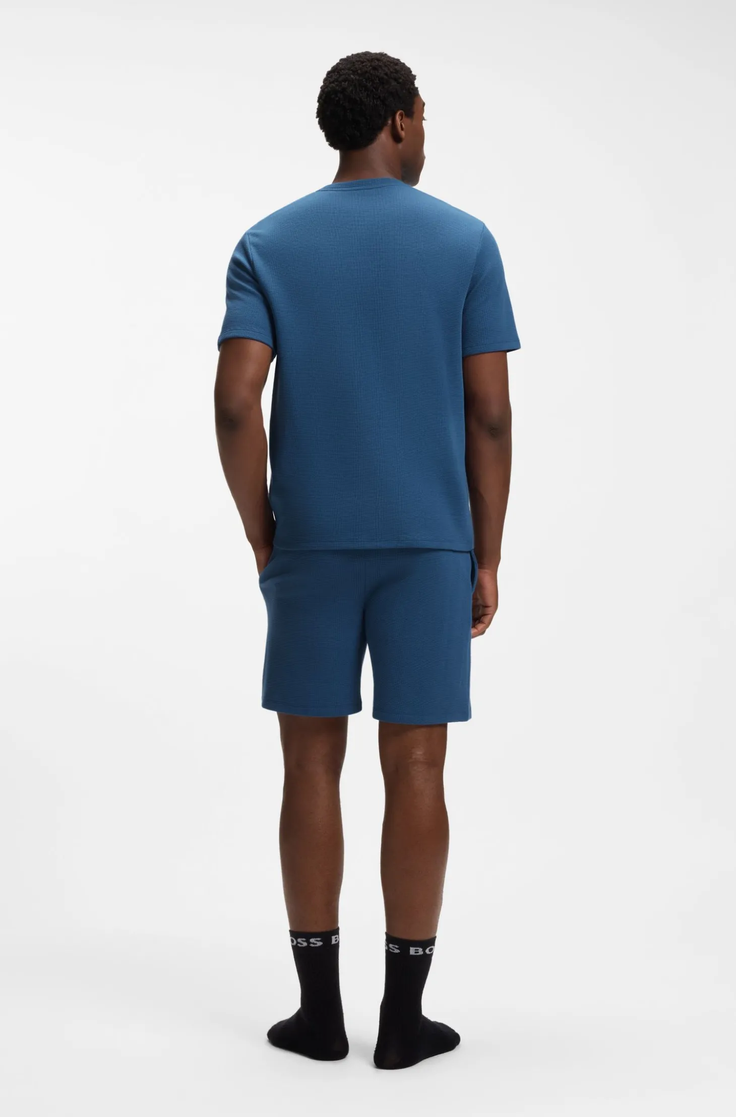 Pyjama-Shirt aus Baumwoll-Mix mit Logo-Stickerei