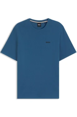 Pyjama-Shirt aus Baumwoll-Mix mit Logo-Stickerei