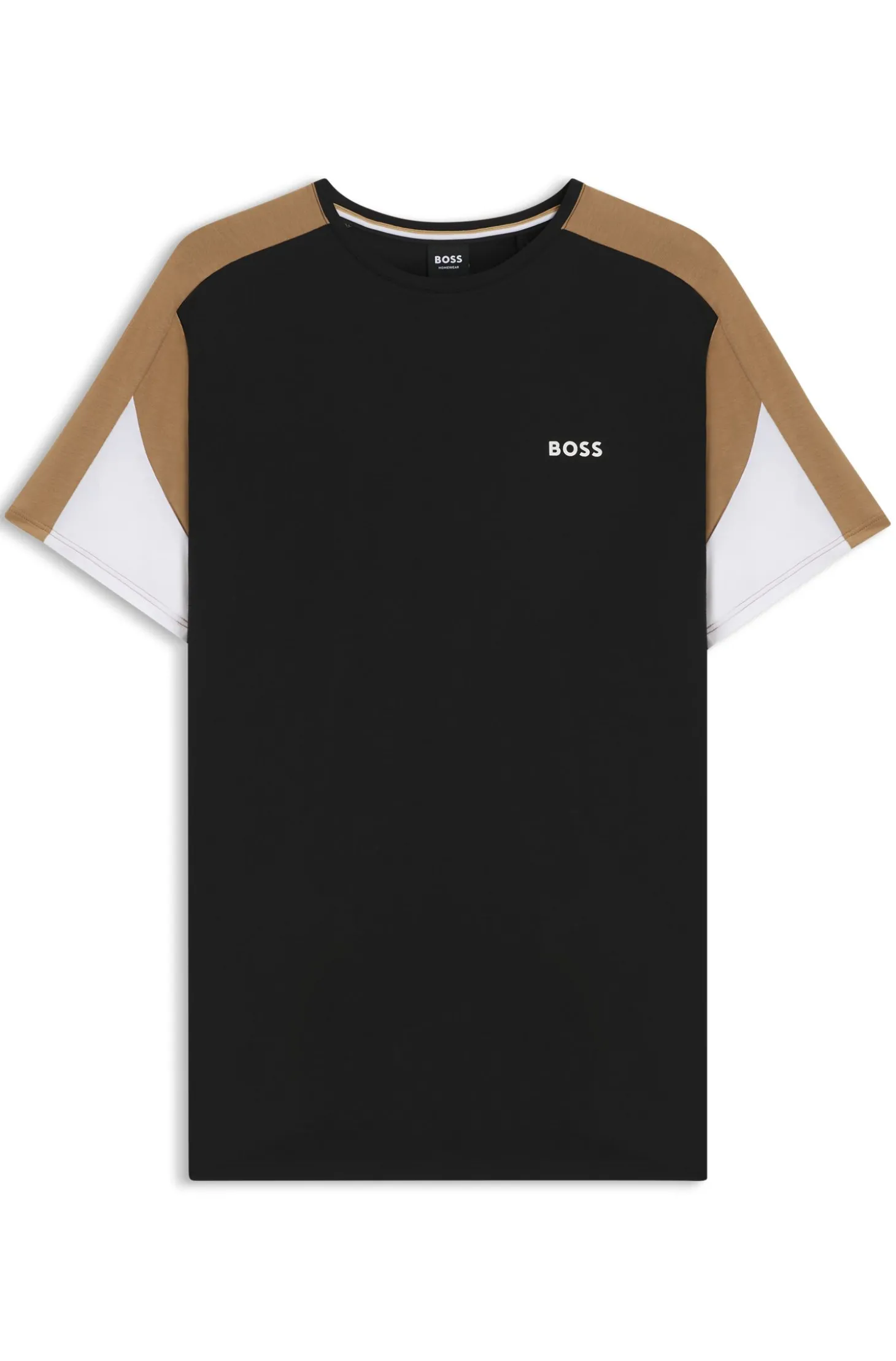 Pyjama-Shirt aus Baumwoll-Mix mit kontrastfarbenen Einsätzen