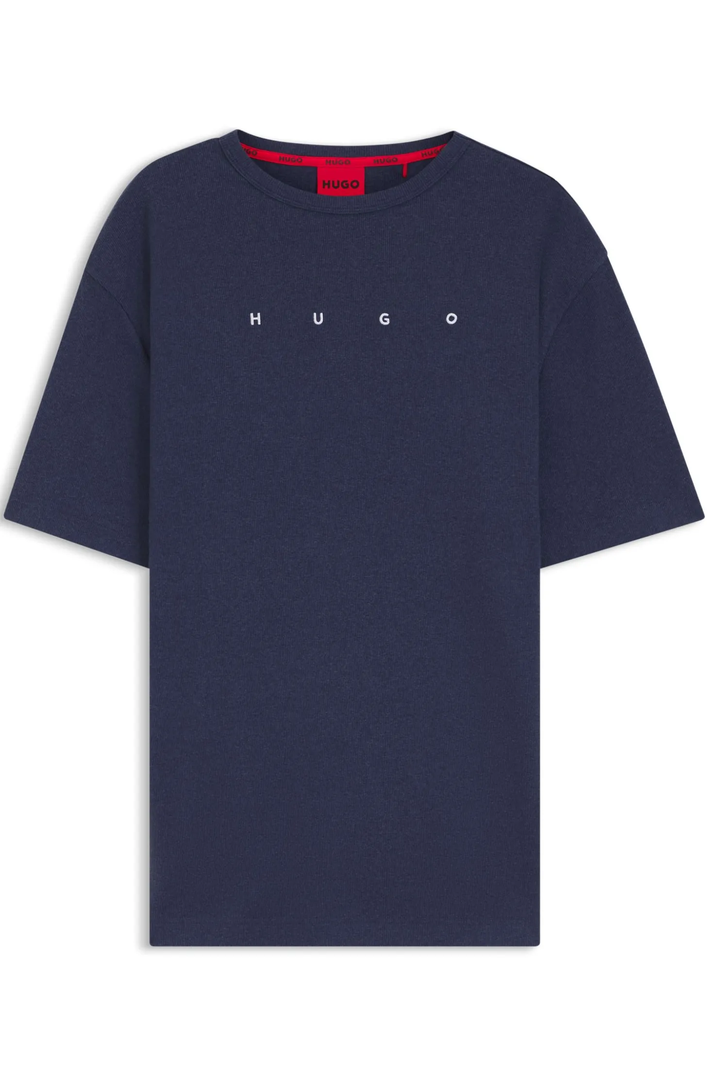 Pyjama-Shirt aus Baumwoll-Mix mit Logo-Stickerei