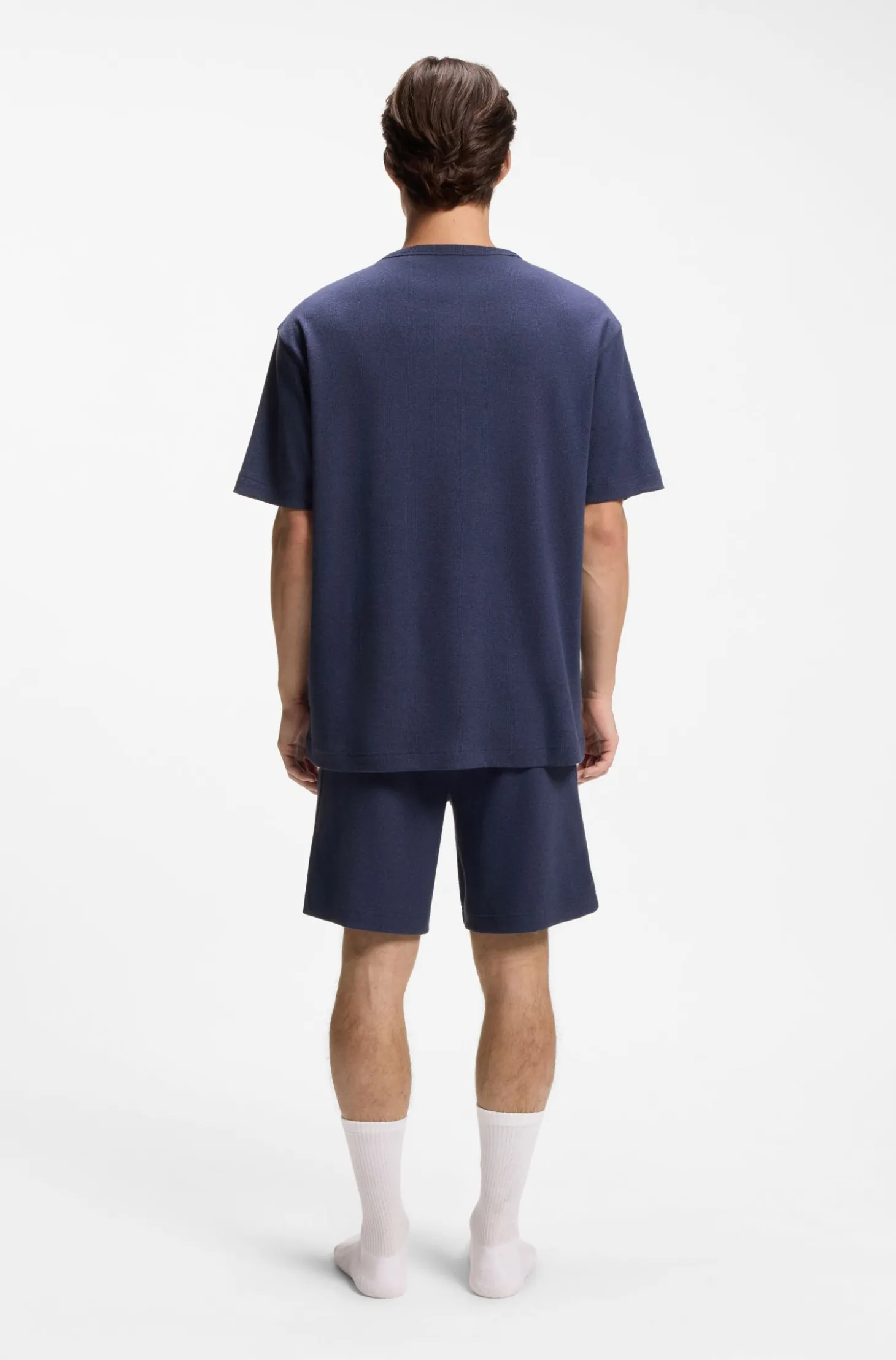 Pyjama-Shirt aus Baumwoll-Mix mit Logo-Stickerei