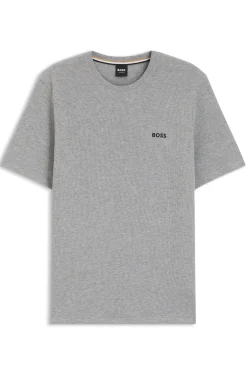 Pyjama-Shirt aus Baumwoll-Mix mit Logo-Stickerei