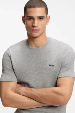 Pyjama-Shirt aus Baumwoll-Mix mit Logo-Stickerei