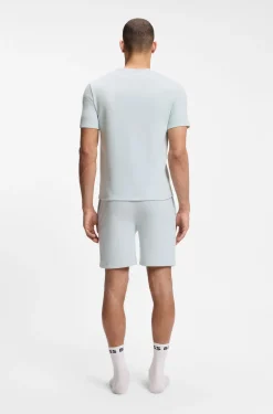 Pyjama-Shirt aus Baumwoll-Mix mit Logo-Stickerei