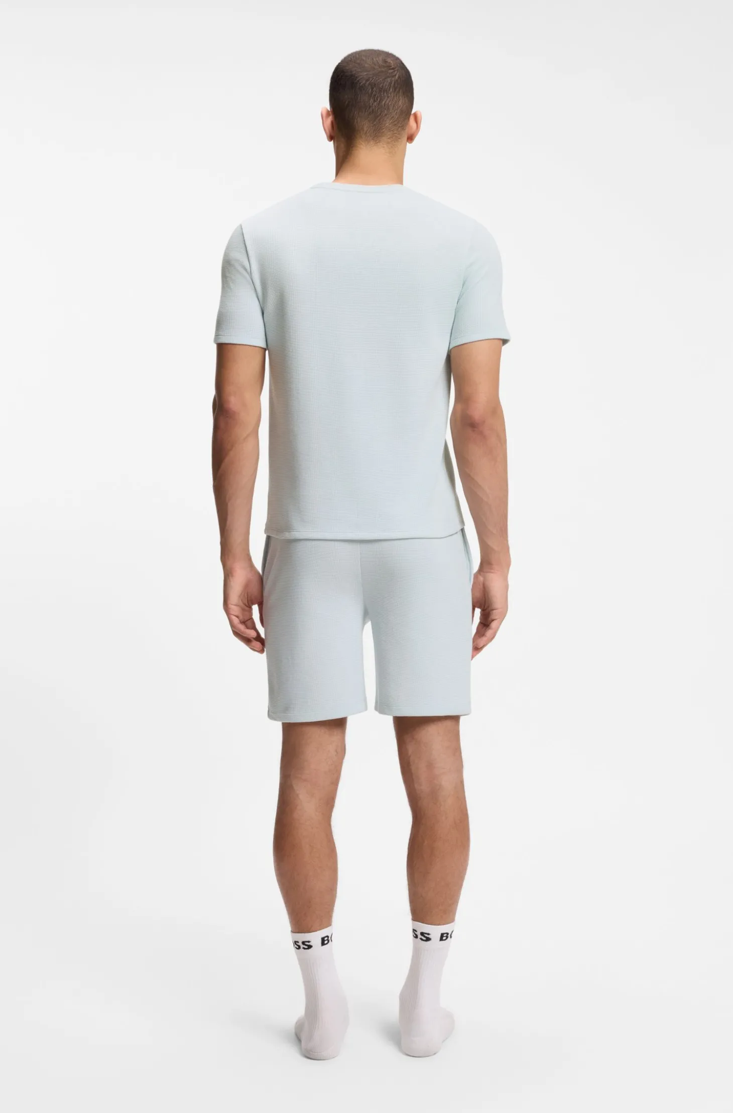 Pyjama-Shirt aus Baumwoll-Mix mit Logo-Stickerei