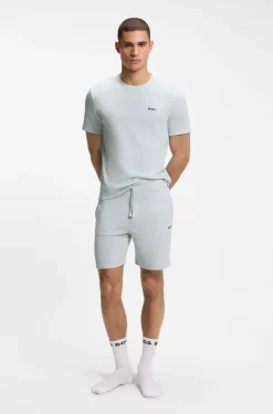 Pyjama-Shirt aus Baumwoll-Mix mit Logo-Stickerei