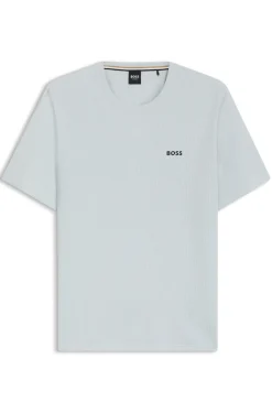 Pyjama-Shirt aus Baumwoll-Mix mit Logo-Stickerei