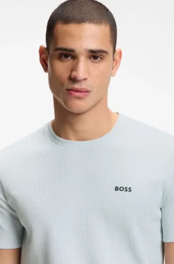 Pyjama-Shirt aus Baumwoll-Mix mit Logo-Stickerei