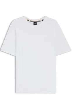 Pyjama-Shirt aus Baumwoll-Mix mit Logo-Stickerei
