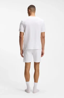 Pyjama-Shirt aus Baumwoll-Mix mit Logo-Stickerei