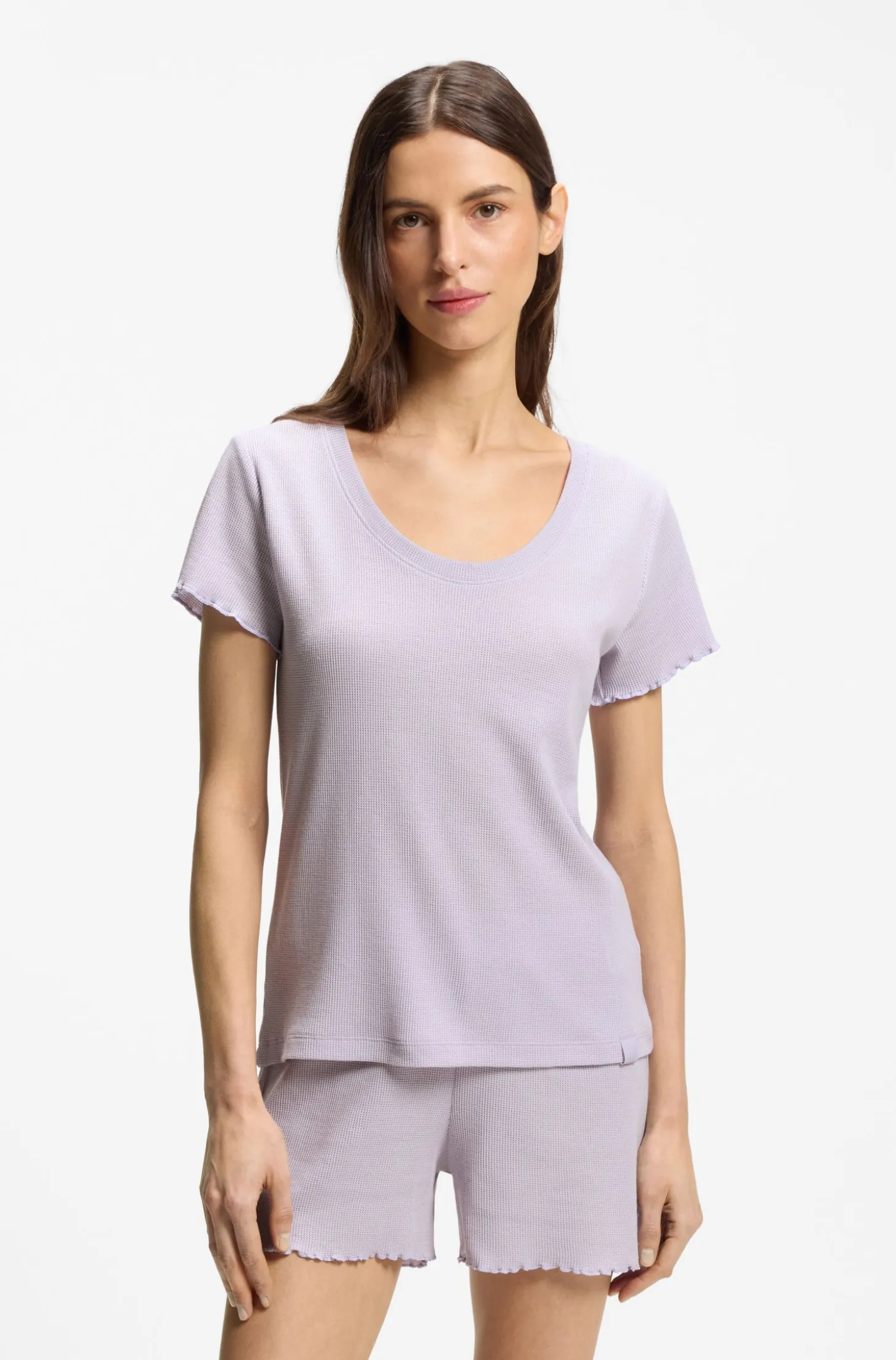 Pyjama-Shirt aus Baumwoll-Mix mit Waffelstruktur