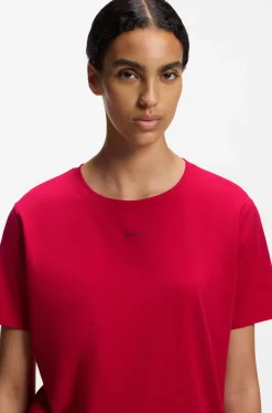 Pyjama-Shirt aus Stretch-Baumwolle mit Logo-Print