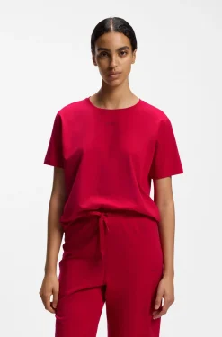 Pyjama-Shirt aus Stretch-Baumwolle mit Logo-Print