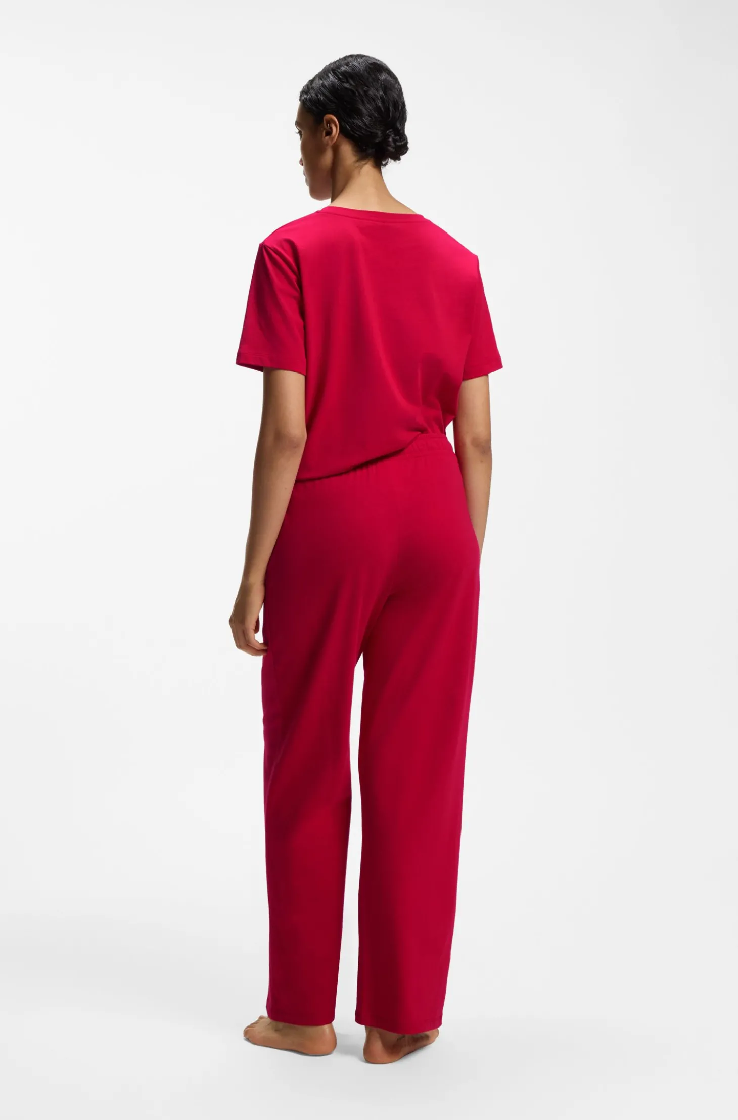 Pyjama-Shirt aus Stretch-Baumwolle mit Logo-Print