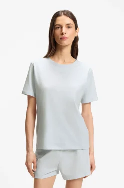 Pyjama-Shirt aus Stretch-Baumwolle mit Logo-Print