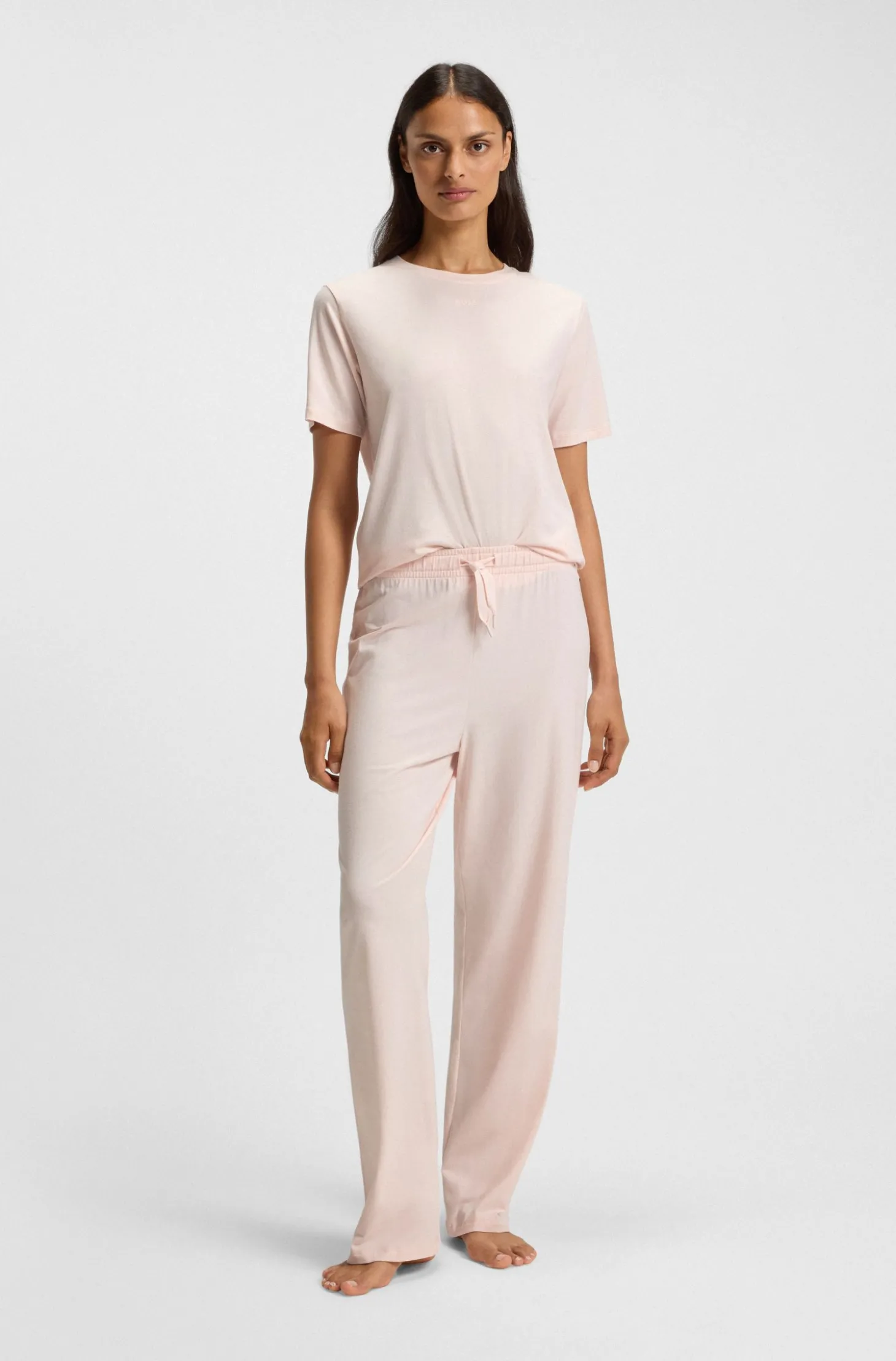 Pyjama-Shirt aus Stretch-Baumwolle mit Logo-Print