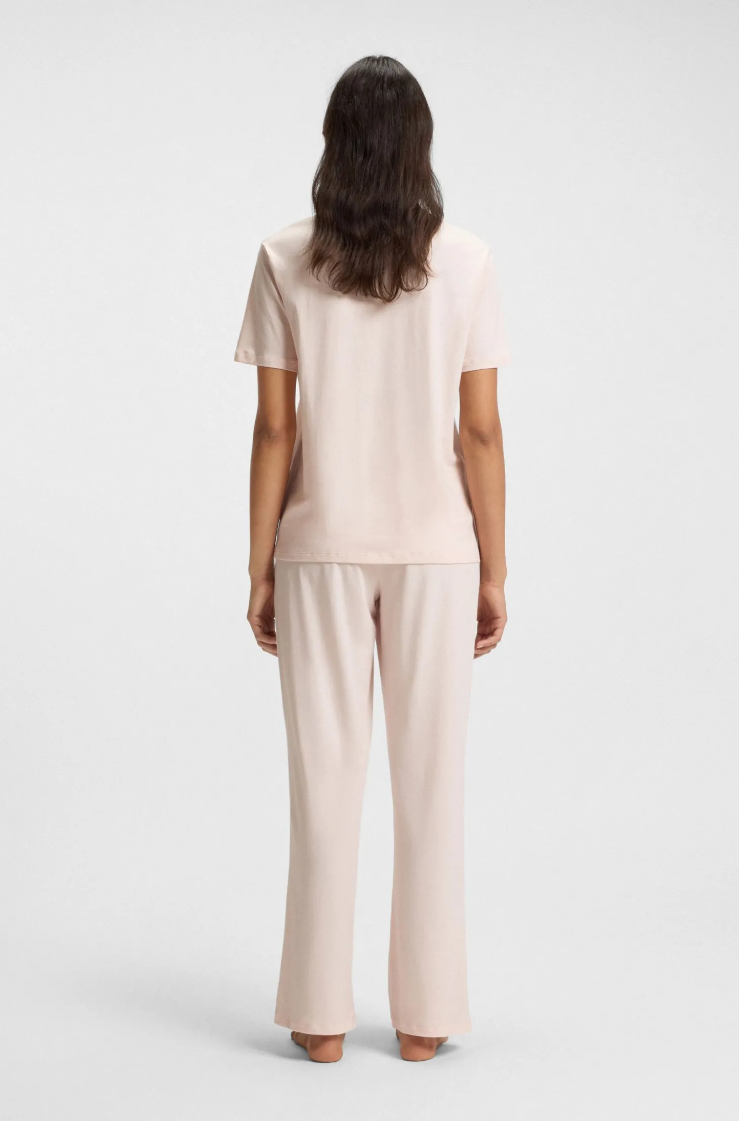 Pyjama-Shirt aus Stretch-Baumwolle mit Logo-Print
