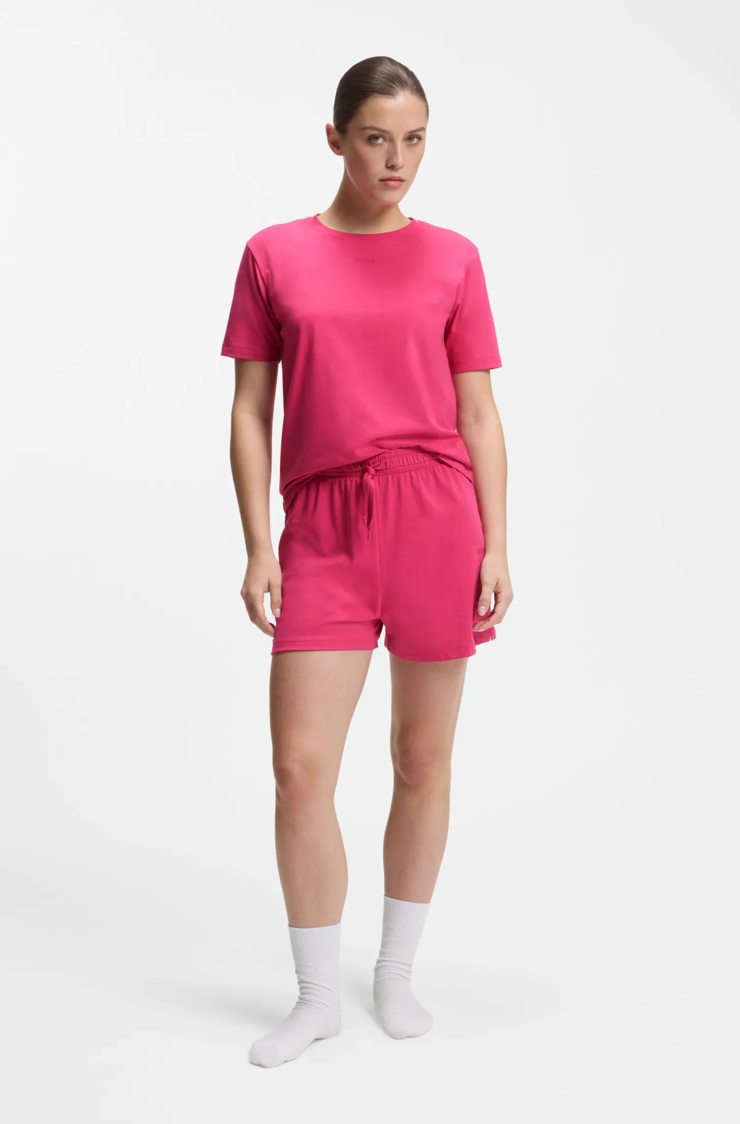 Pyjama-Shirt aus Stretch-Baumwolle mit Logo-Print