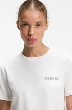 Pyjama-Shirt aus Stretch-Jersey mit Logo-Print