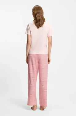 Pyjama-Shirt aus Stretch-Jersey mit Logo-Print
