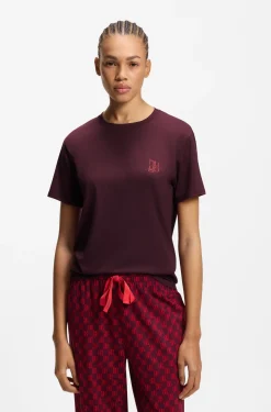 Pyjama-Shirt aus Stretch-Jersey mit Logo-Print