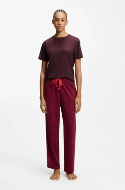 Pyjama-Shirt aus Stretch-Jersey mit Logo-Print