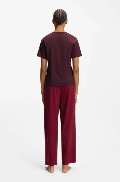 Pyjama-Shirt aus Stretch-Jersey mit Logo-Print