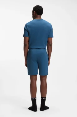 Pyjama-Shorts aus Baumwoll-Mix mit Logo-Stickerei