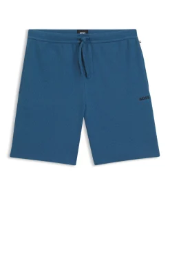 Pyjama-Shorts aus Baumwoll-Mix mit Logo-Stickerei