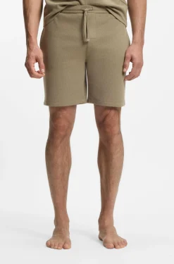 Pyjama-Shorts aus Baumwoll-Mix mit Logo-Stickerei