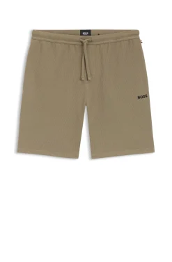 Pyjama-Shorts aus Baumwoll-Mix mit Logo-Stickerei