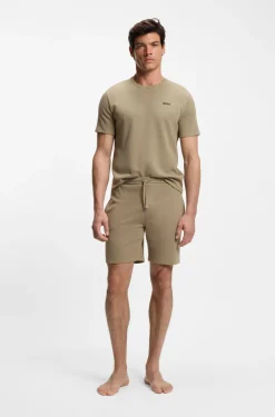 Pyjama-Shorts aus Baumwoll-Mix mit Logo-Stickerei