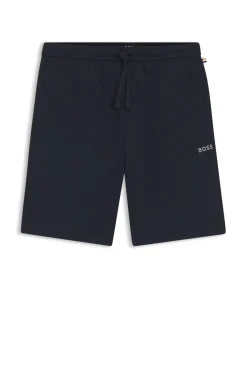 Pyjama-Shorts aus Baumwoll-Mix mit Logo-Stickerei
