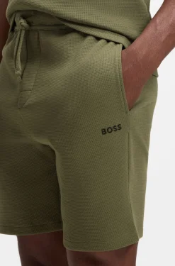 Pyjama-Shorts aus Baumwoll-Mix mit Logo-Stickerei