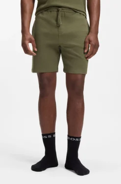 Pyjama-Shorts aus Baumwoll-Mix mit Logo-Stickerei