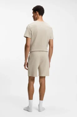 Pyjama-Shorts aus Baumwoll-Mix mit Logo-Stickerei