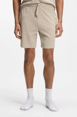Pyjama-Shorts aus Baumwoll-Mix mit Logo-Stickerei