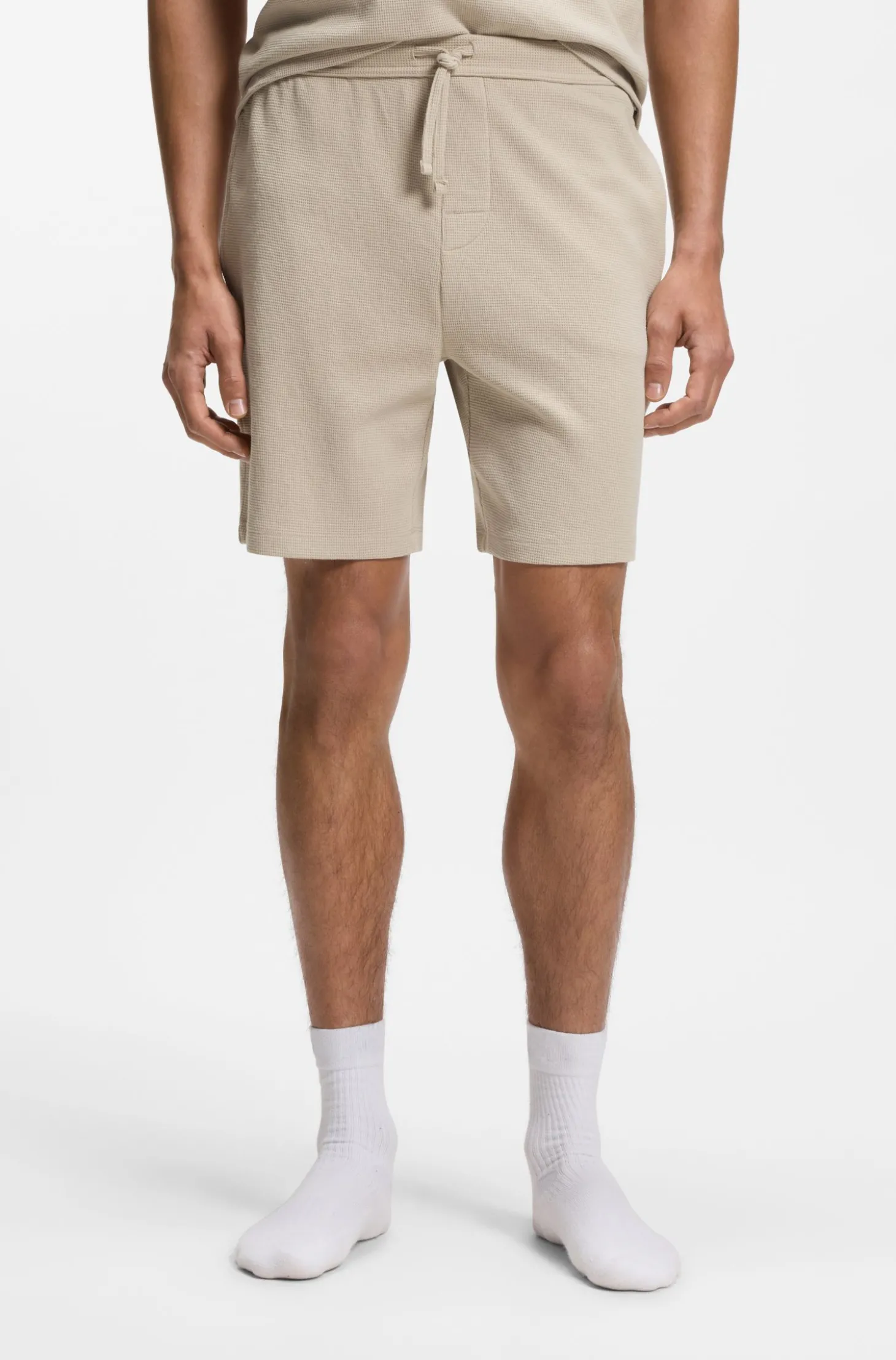 Pyjama-Shorts aus Baumwoll-Mix mit Logo-Stickerei