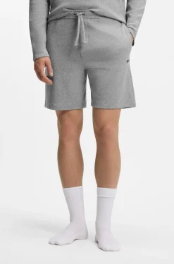 Pyjama-Shorts aus Baumwoll-Mix mit Logo-Stickerei