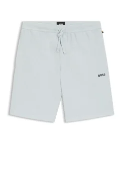 Pyjama-Shorts aus Baumwoll-Mix mit Logo-Stickerei