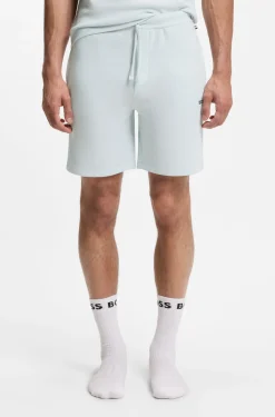 Pyjama-Shorts aus Baumwoll-Mix mit Logo-Stickerei