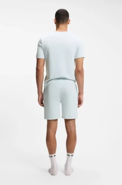 Pyjama-Shorts aus Baumwoll-Mix mit Logo-Stickerei