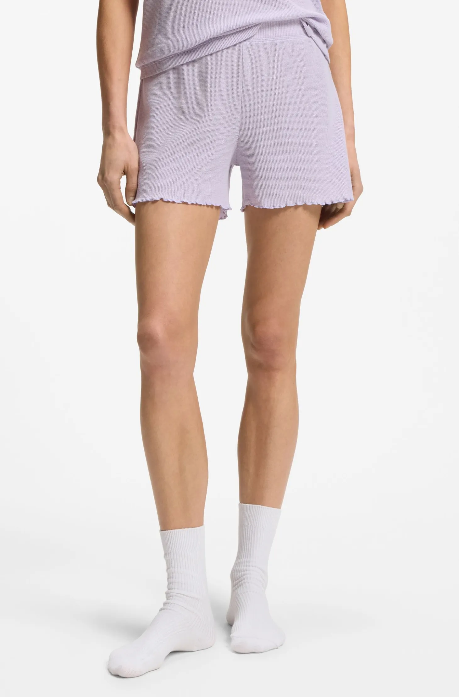 Pyjama-Shorts aus Baumwoll-Mix mit Waffelstruktur
