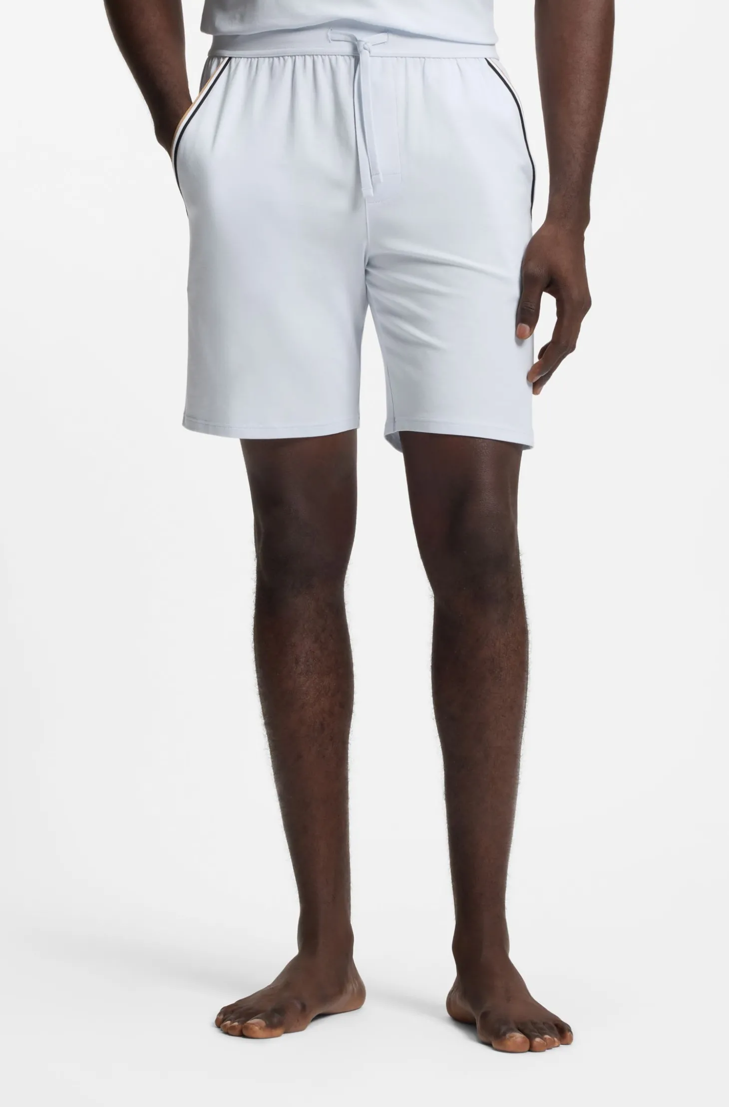 Pyjama-Shorts aus elastischer Baumwolle mit Tape-Details